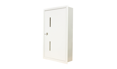 Fire cabinet Profit M ШПН - 9 white color with a back wall